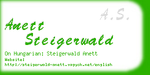 anett steigerwald business card